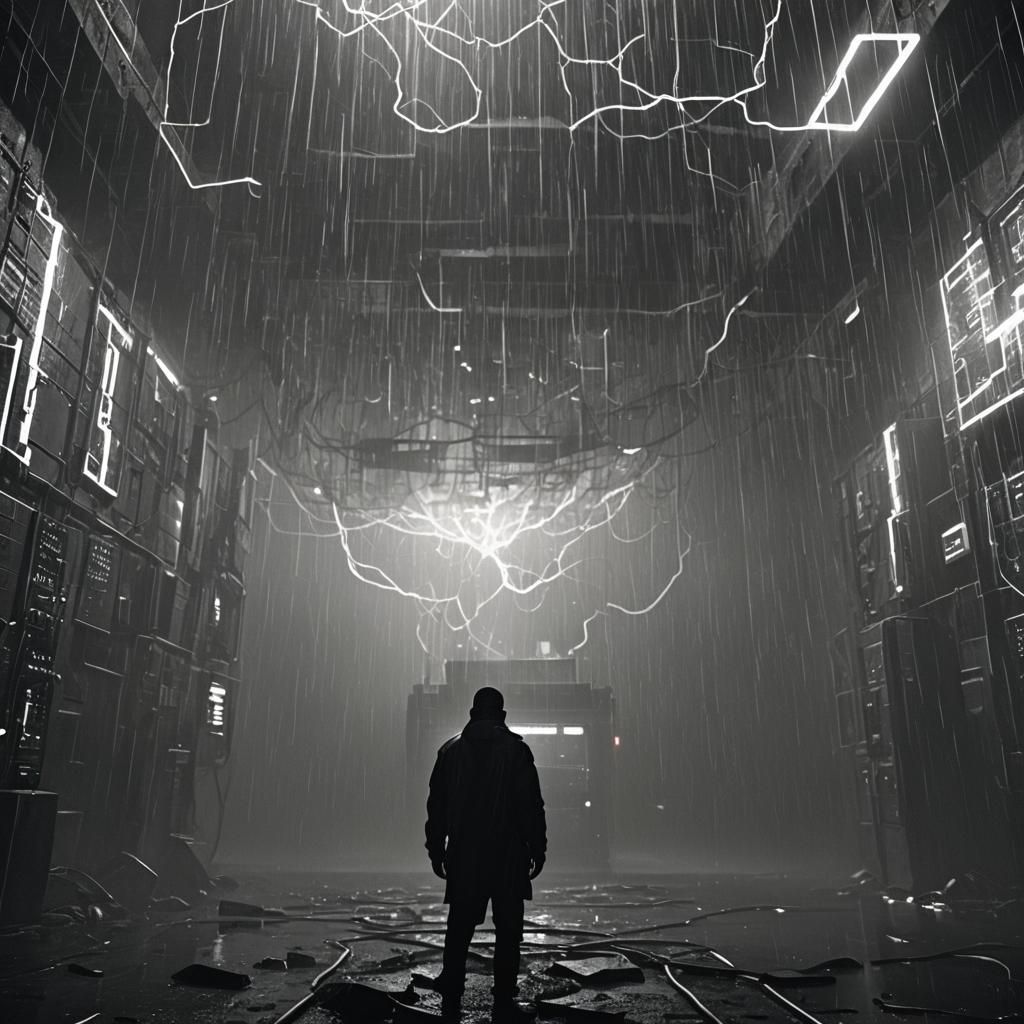 Encrypted Data Streams Through Fortress on Stormy Night