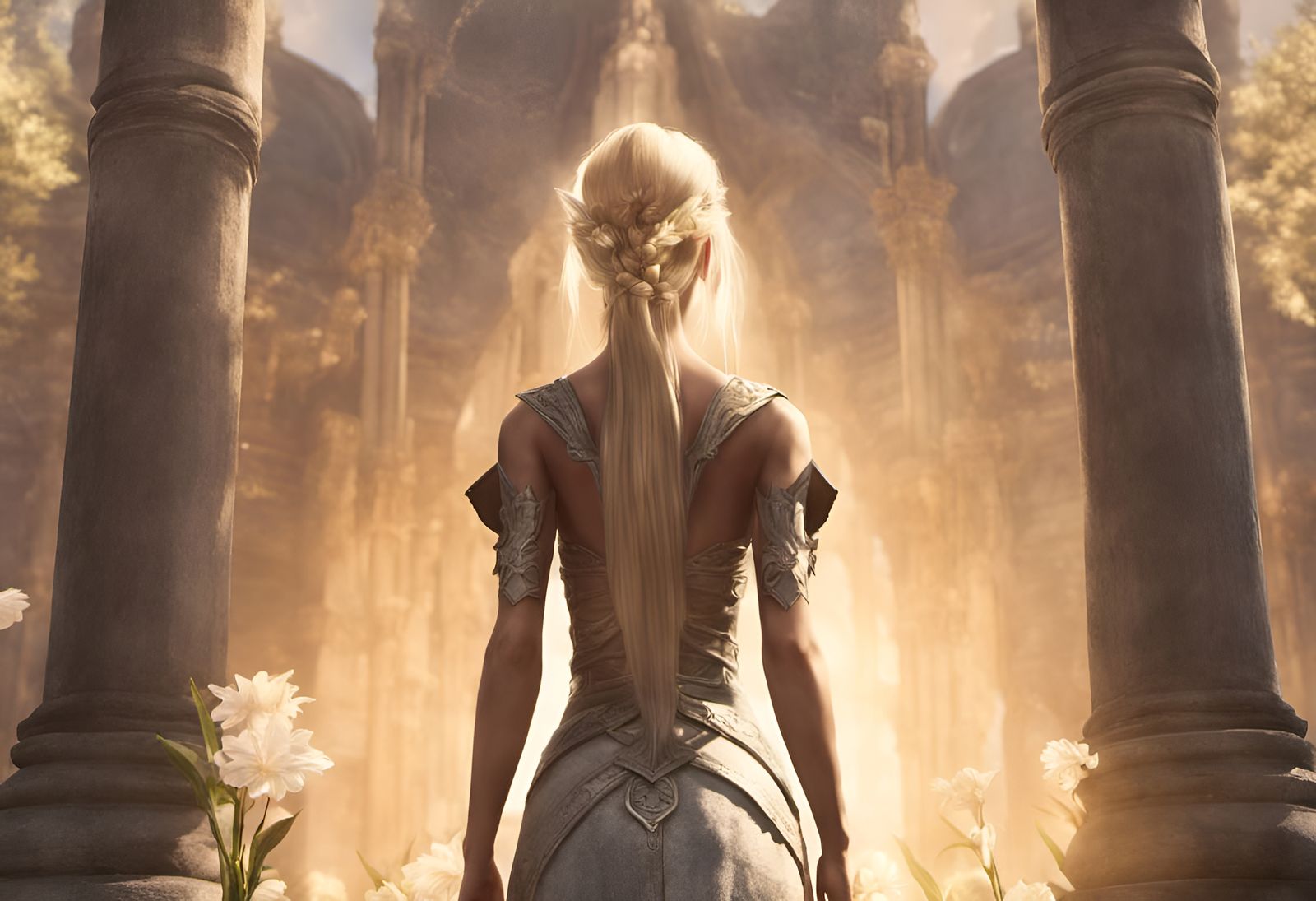 Dibella: Skyrim Goddess with Lily Flowers