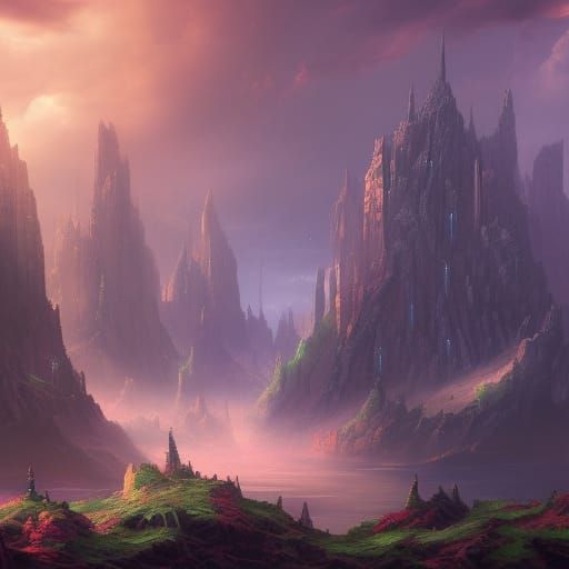 Fantastical Landscape in Deep Color: Matte Painting