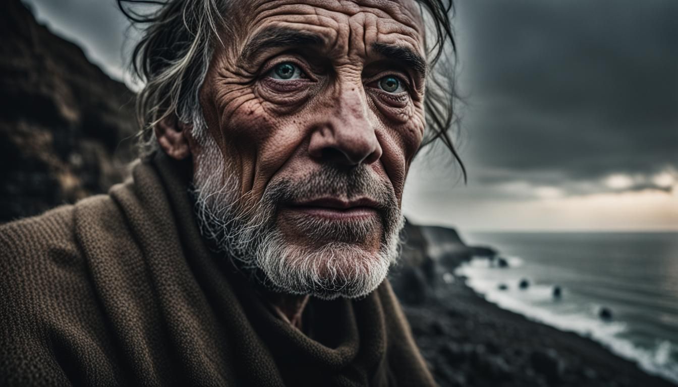 Coastal Cliff Face Portrait in Ambient Light