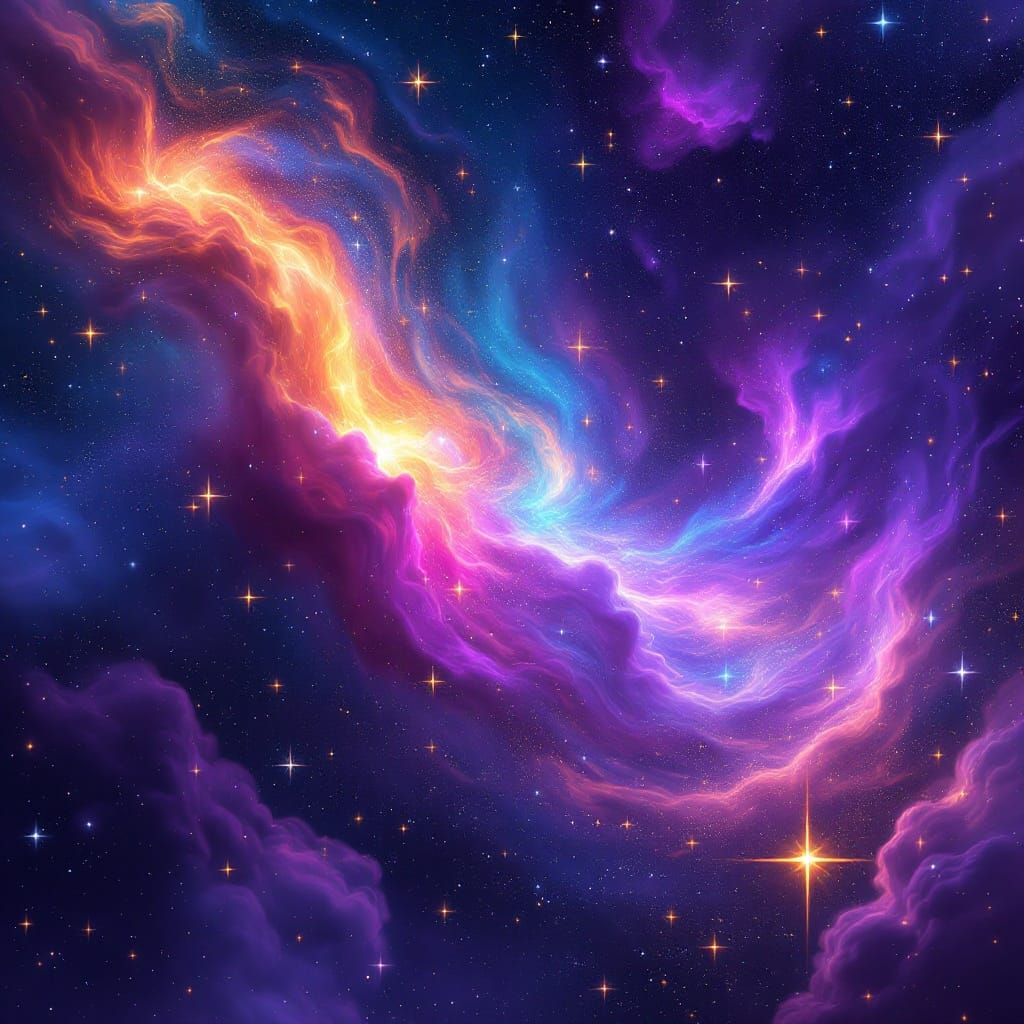 Cosmic Galaxy Starscape in Dreamy, Vibrant Colors
