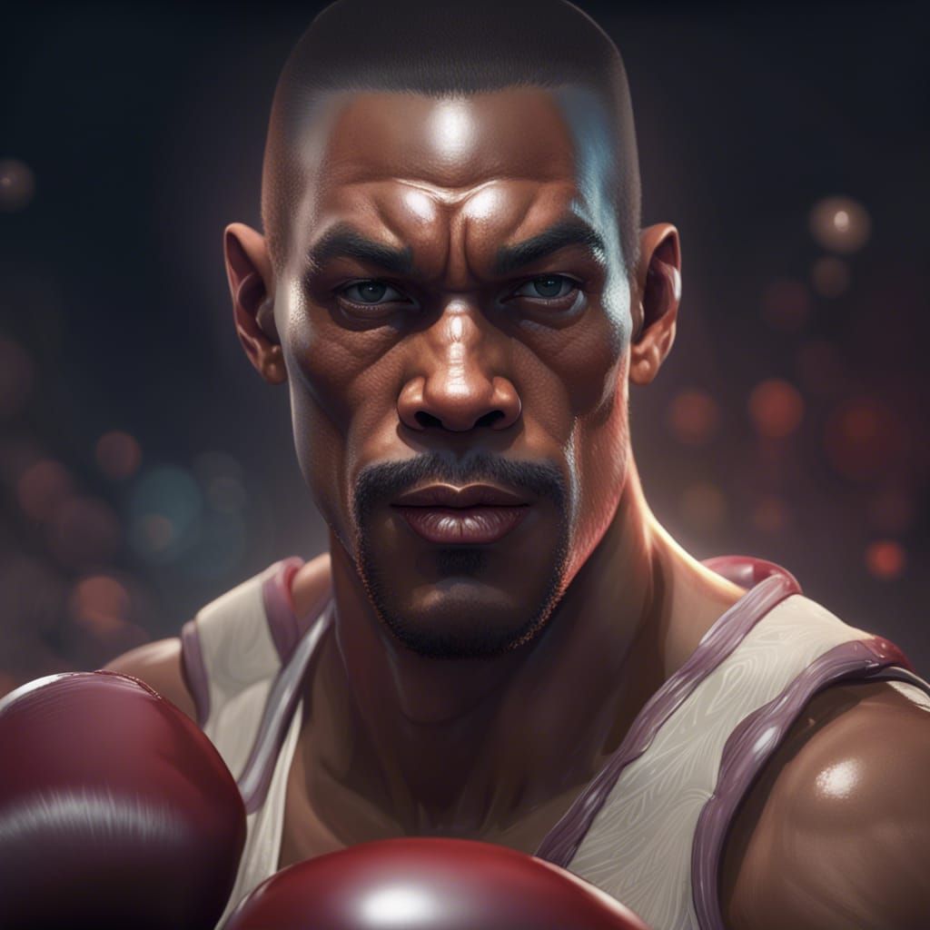 Detailed Portrait of Boxer with Dynamic Lighting