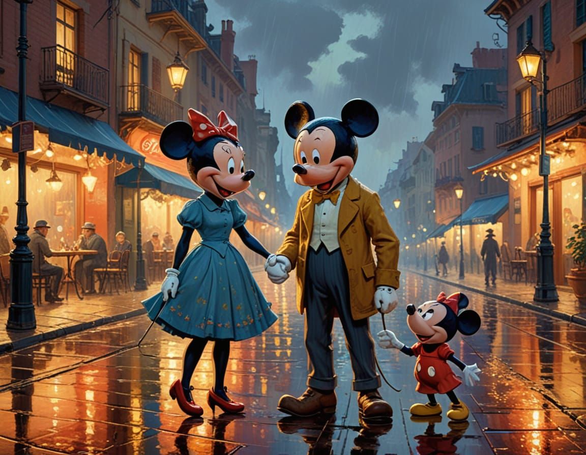 On the bright streets of Los Angeles Minnie Mouse's family danced