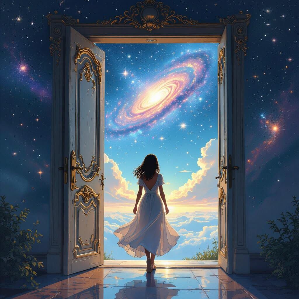 Cosmic Doorway: A Fantasy Art Realm of Stars