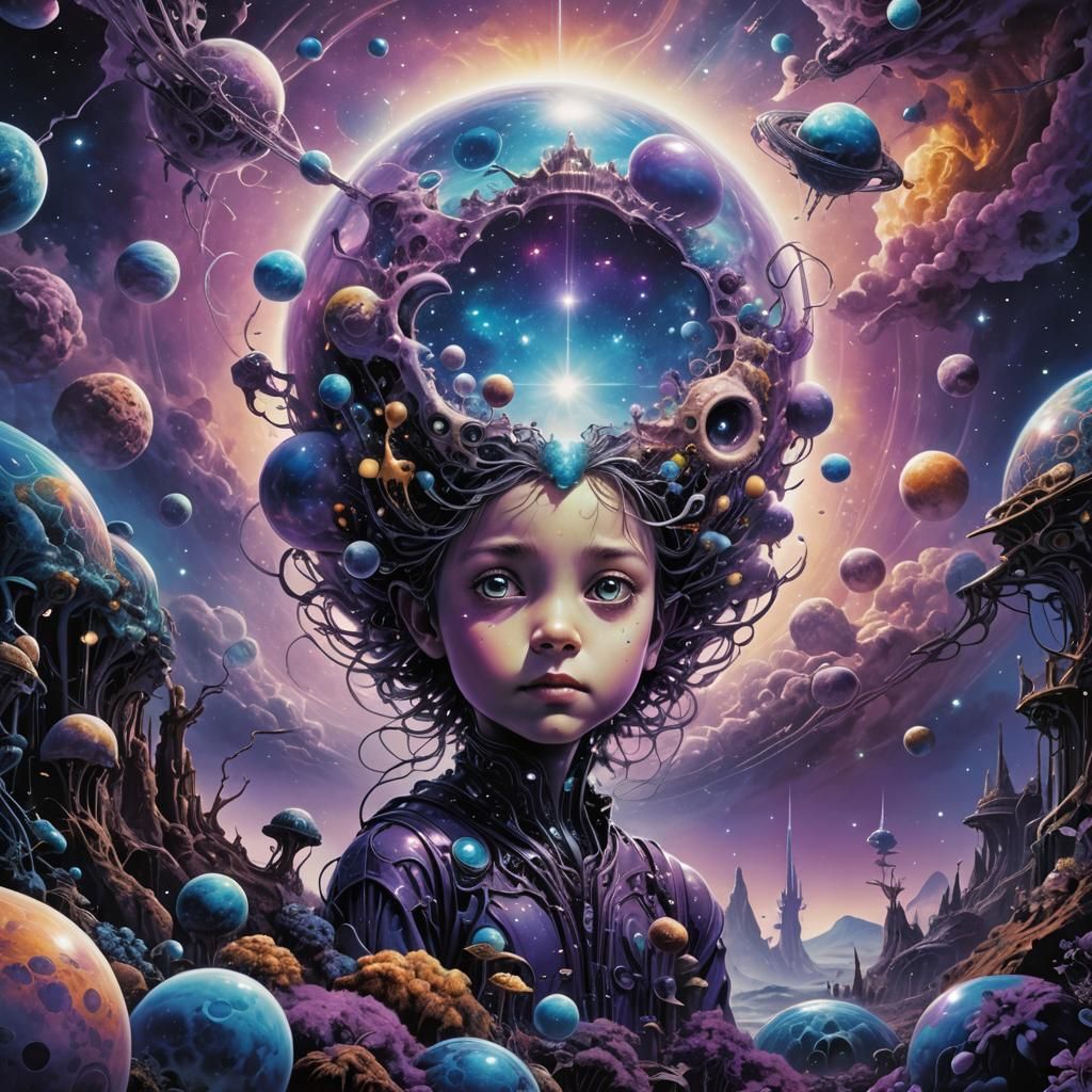Cosmic Child Album Art in a Surreal Style