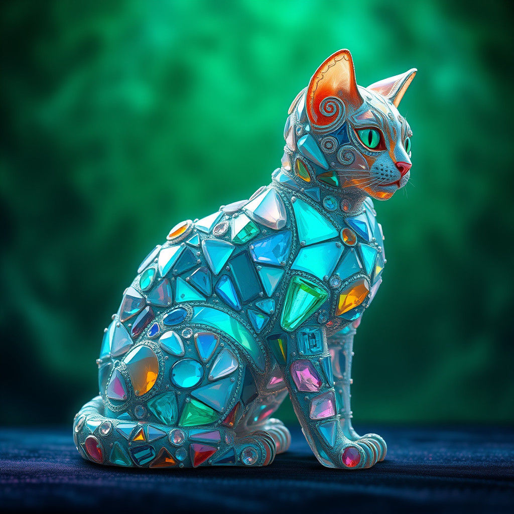 Iridescent Stone Cat: Fantasy Concept Art