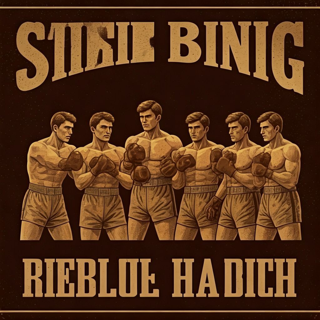 Vintage Boxing Match Poster with Dramatic Typography