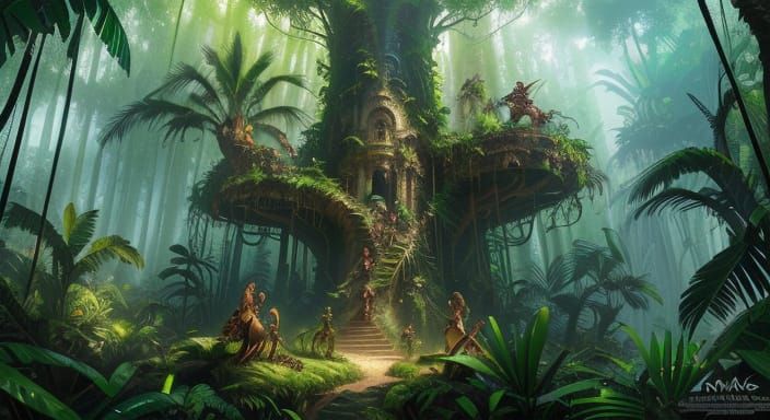 Jungle Queens in Dramatic Fantasy Panorama