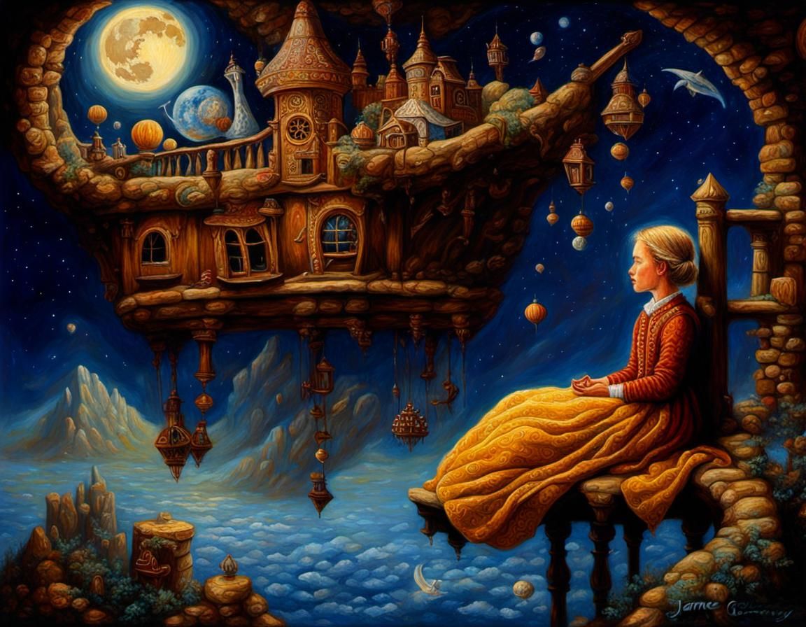 Magical Dreamscape in Oil Painting Style