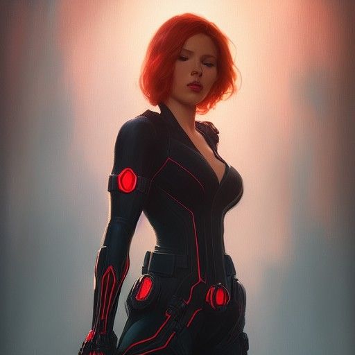 Black Widow Portrait in Hyperdetailed Lighting