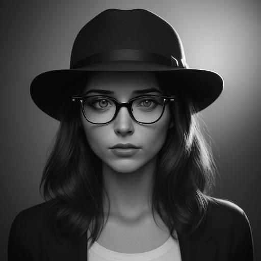 Film Noir Portrait of Woman in Fedora