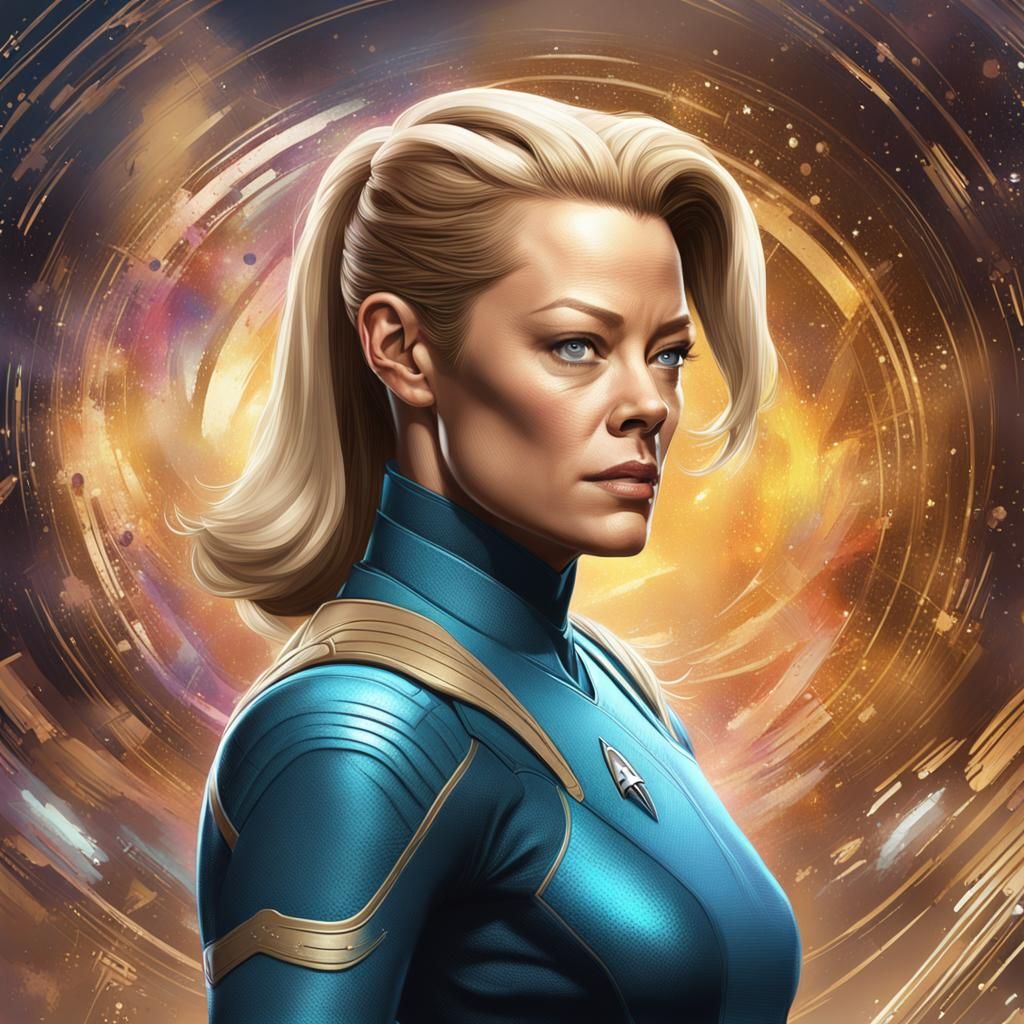 Seven of Nine Portrait in Art Nouveau Style