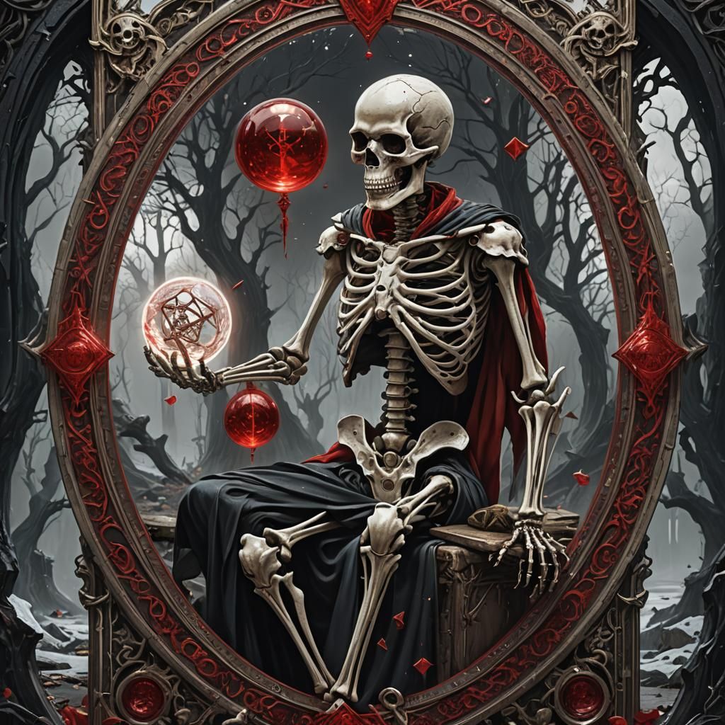 The Magician Tarot Card in Dark Fantasy Style
