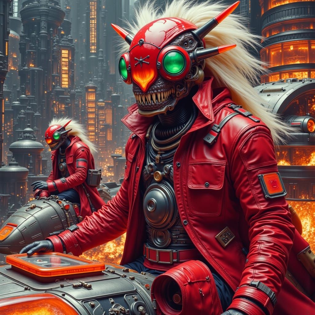 Futuristic Alien Specialists in Luminous Metropolis