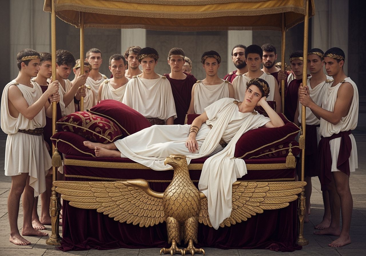 Barefoot Emperor Lounges on Eagle Litter