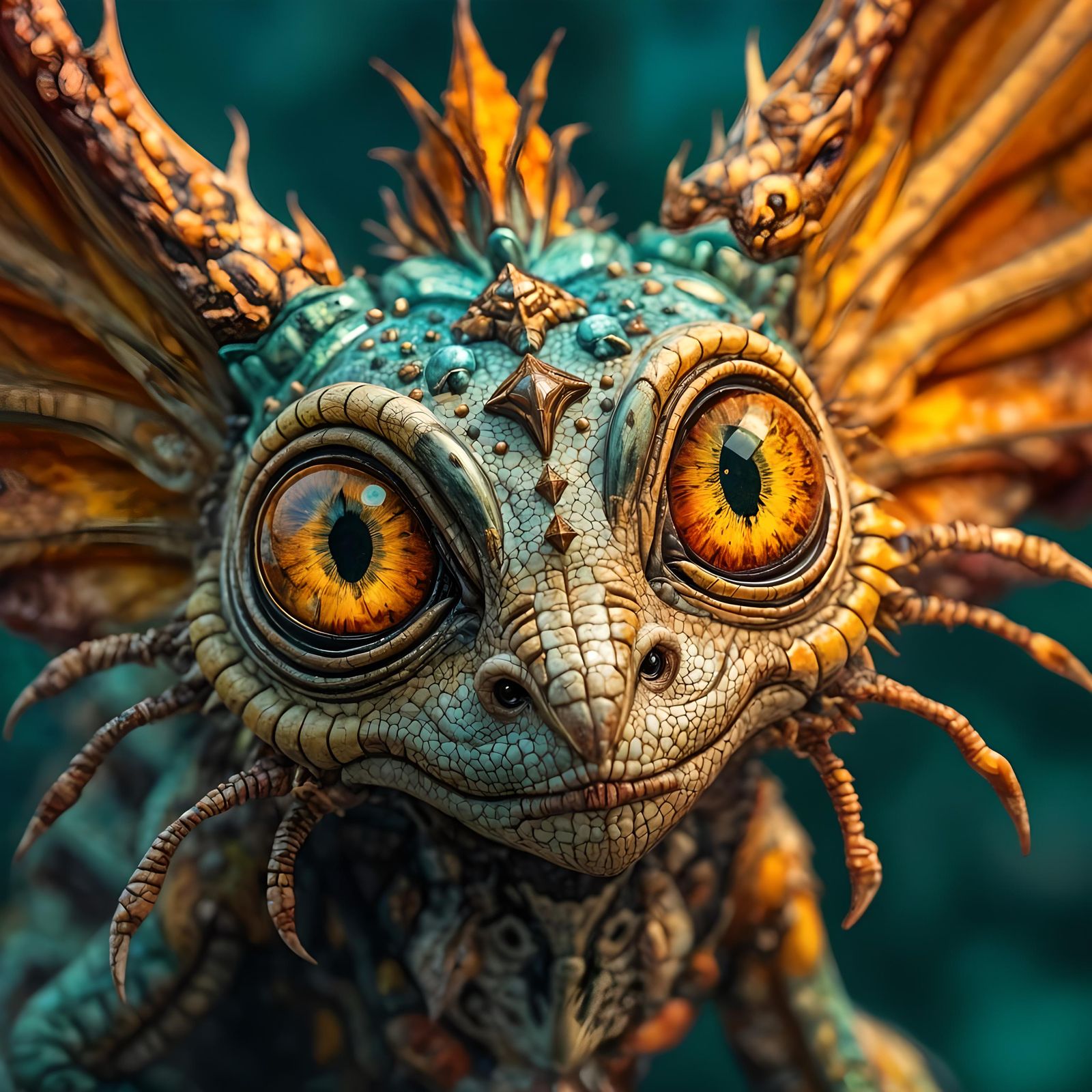 fantasy frilled alien creature