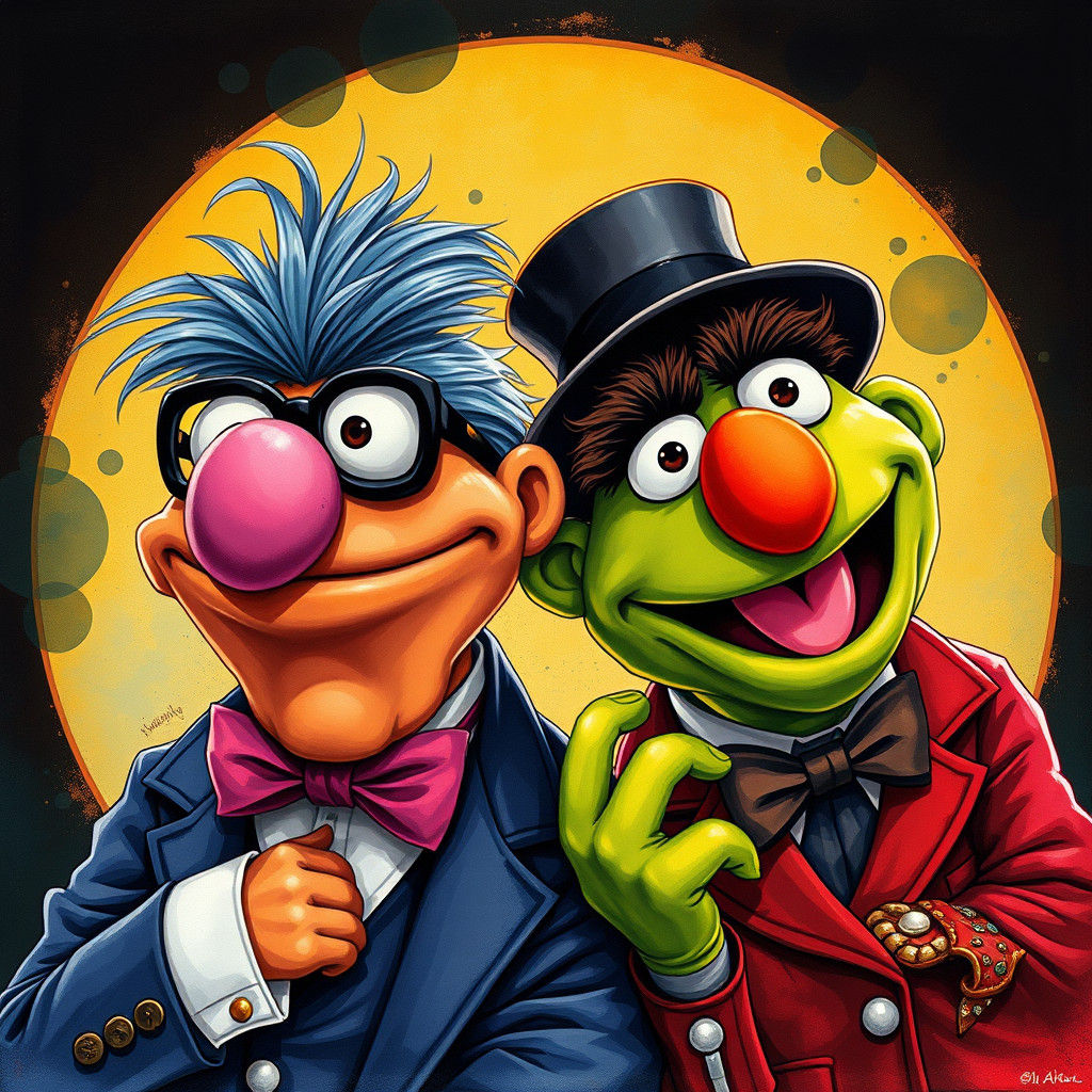 Waldorf and Statler in Anime Impressionist Style