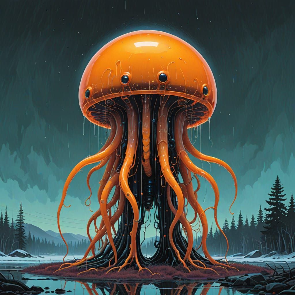 Vibrant, Luminous Bioluminescent Entity