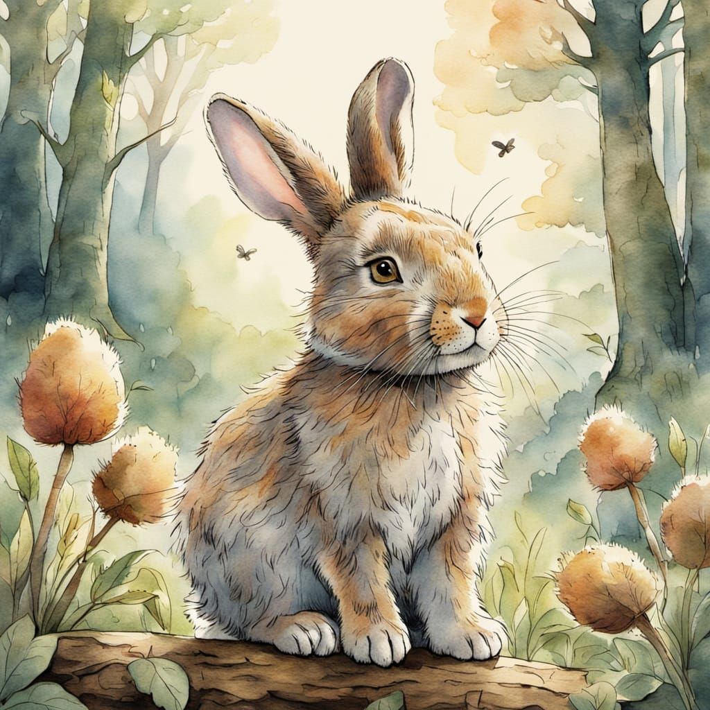 Watership Down Bunny in Beatrix Potter Style