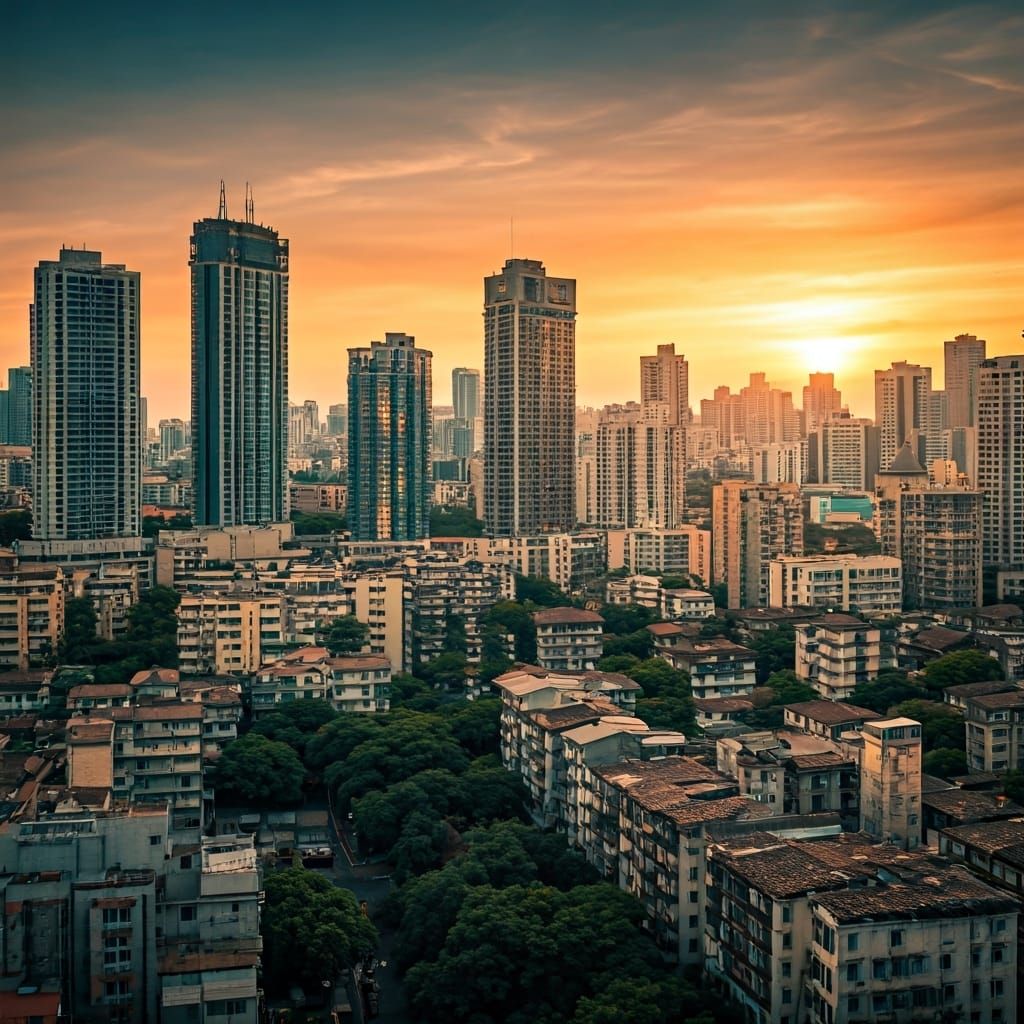 Skyline of Mumbai, India