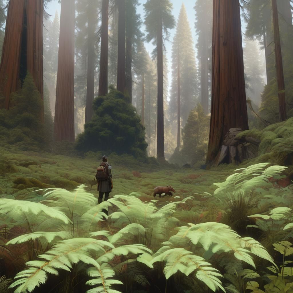 Redwood Clearing Portrait in Hyperdetailed Style