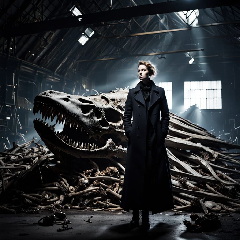 Gothic Fashion in a Post-Apocalyptic Whale Skeleton Lair