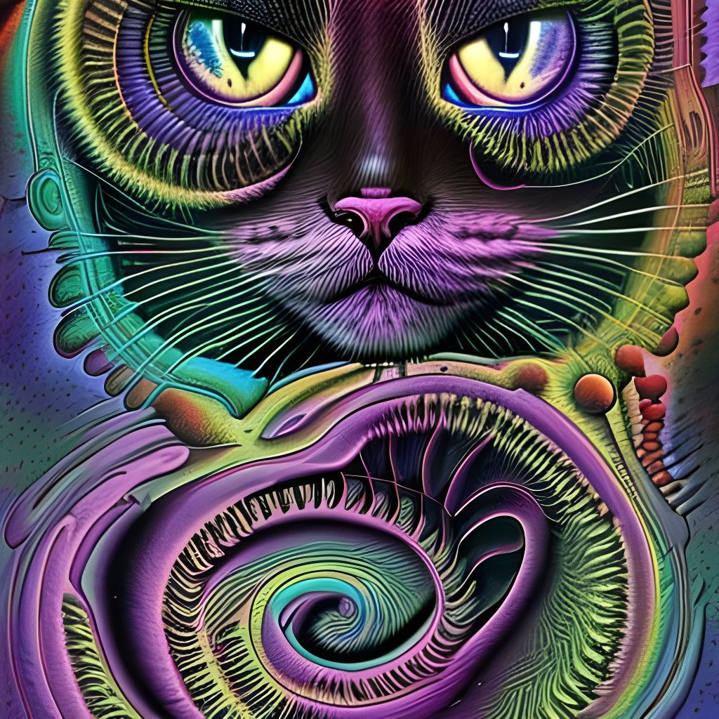 Psychedelic Cats in Space, a Trippy Dream