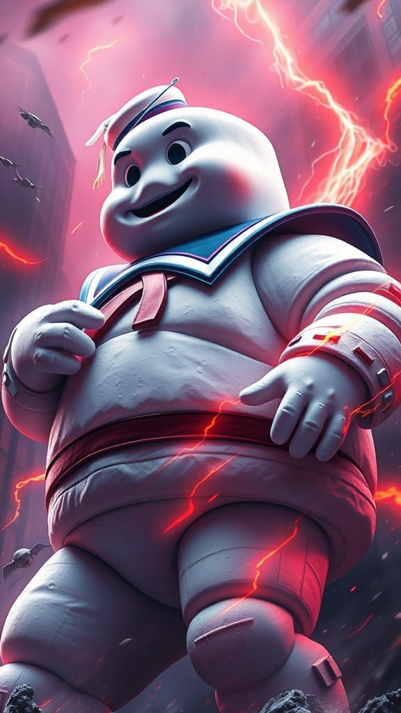 DC's Flash as Stay-Puft Marshmallow Man in Epic Fantasy Digi...