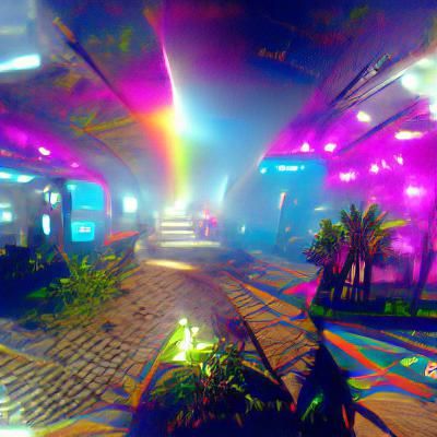 Psychedelic Time Travel with Neon Holographic Effects