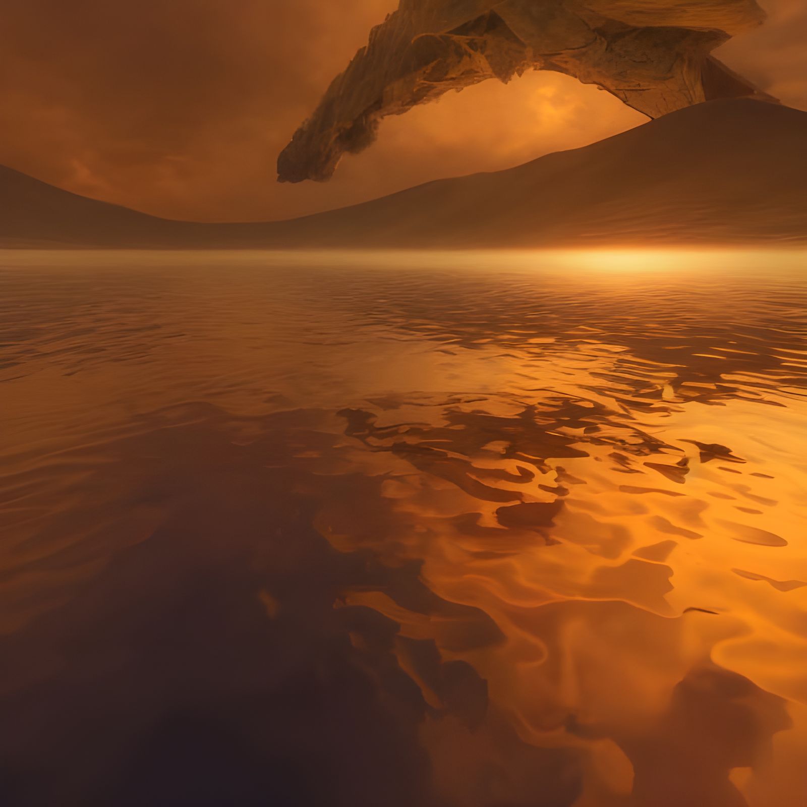 Surreal Lake: A Hyperreal 3D Painting