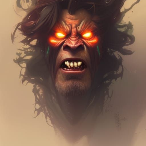Detailed Portrait of a Demonic Eldridge Troll