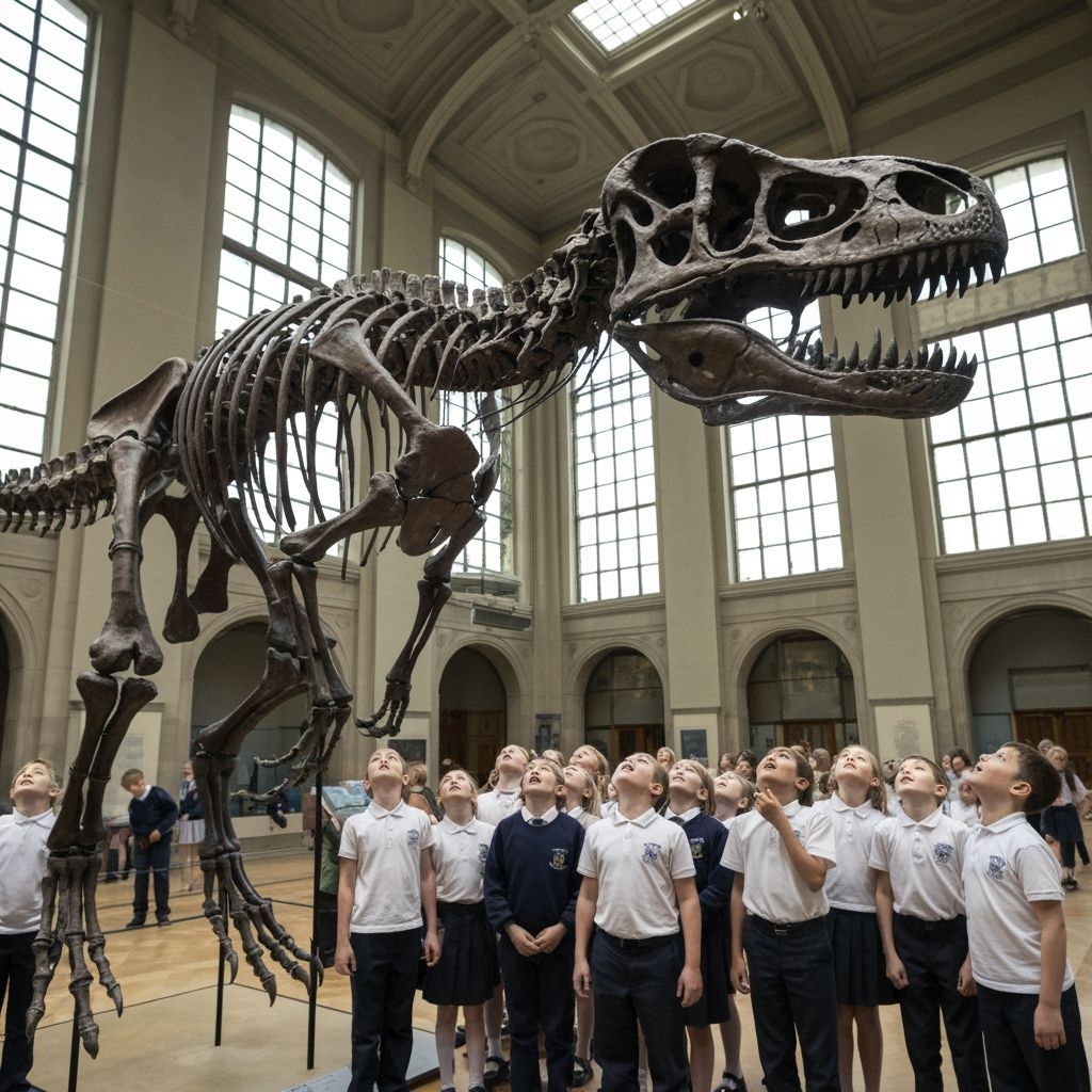 Velociraptor Skeleton Exhibit Captivates School Children