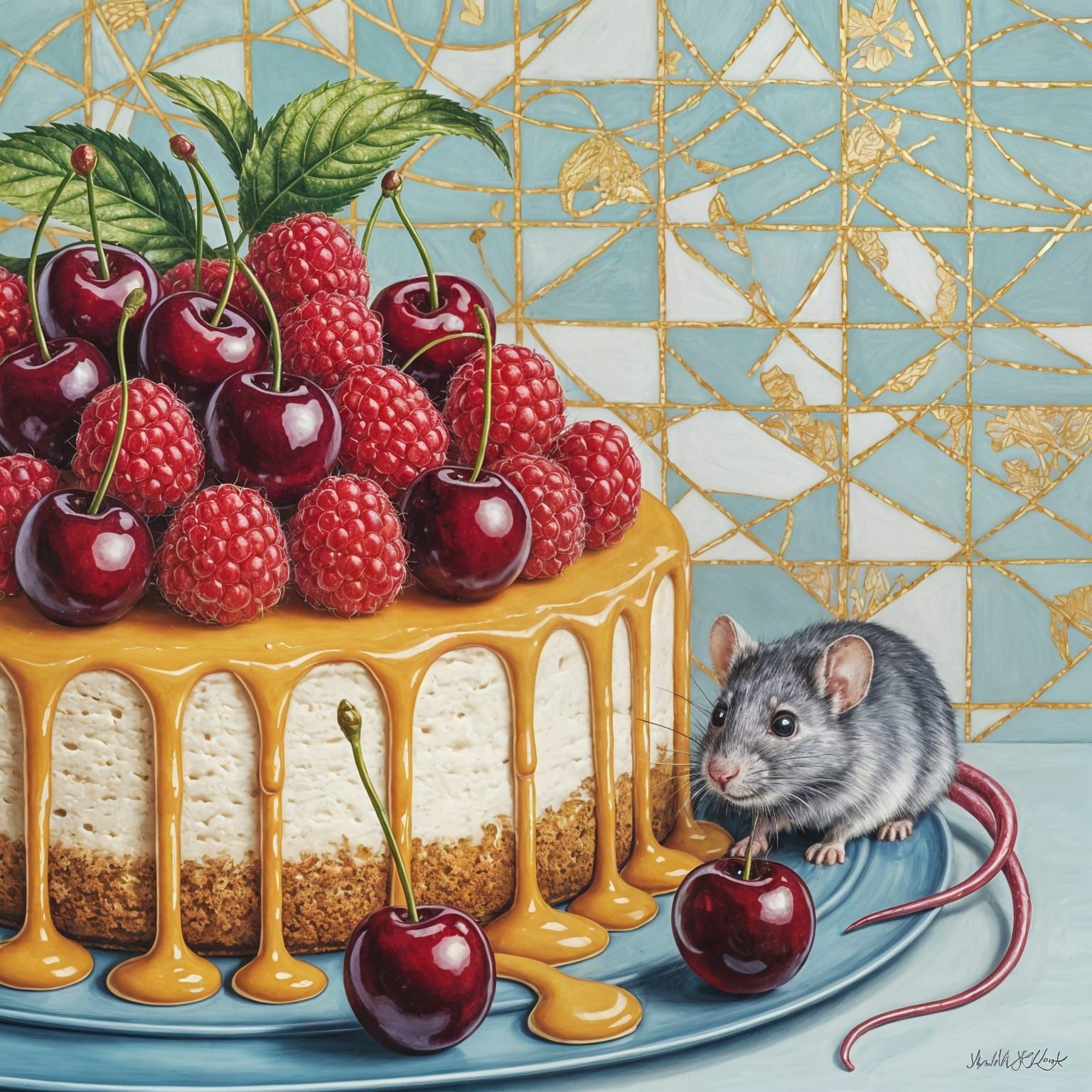 Surrealistic Oil Painting in Michael Parkes Style with Whims...