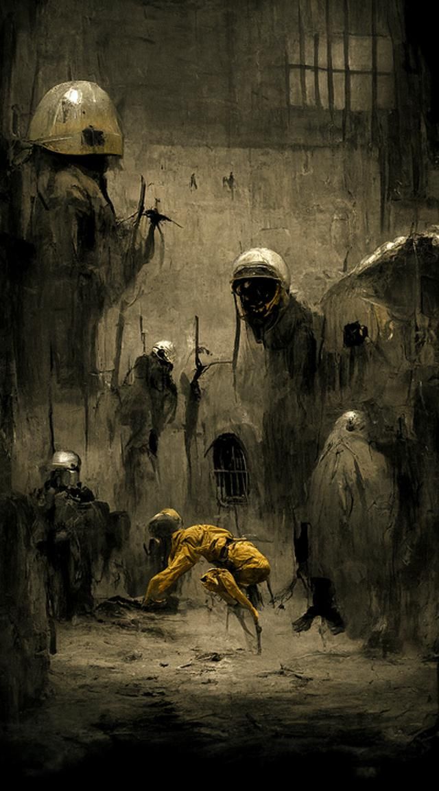 Desert Prison Invasion: A Horror Scene