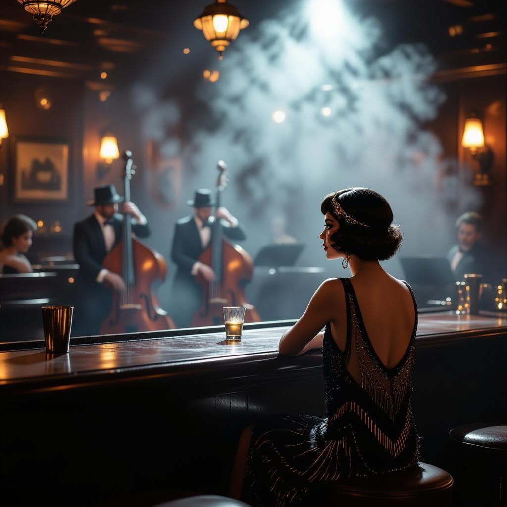 1920s Speakeasy Jazz Band in Photorealistic Style