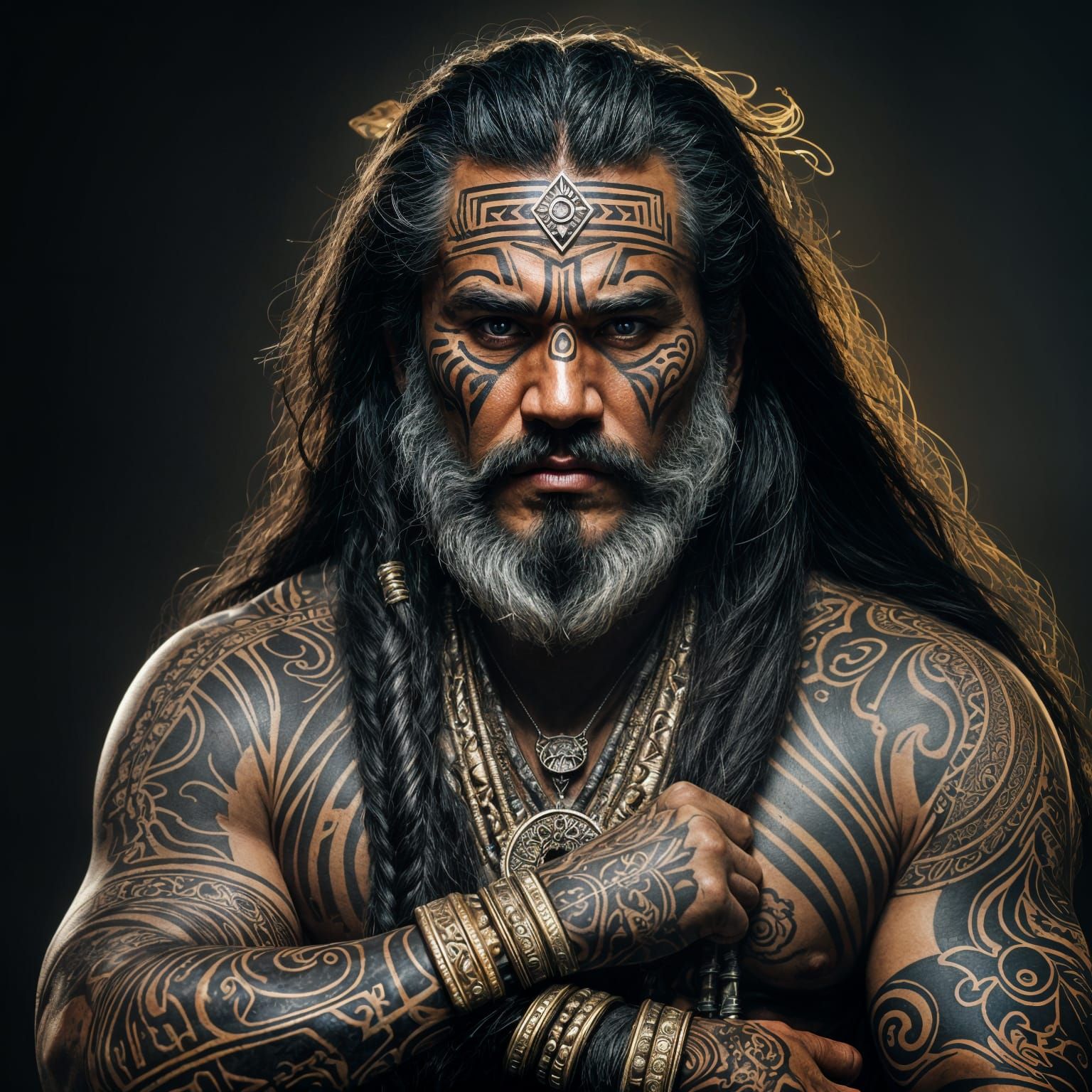 Saveasiʻuleo: Samoan God Portrait in Hyperdetailed Style