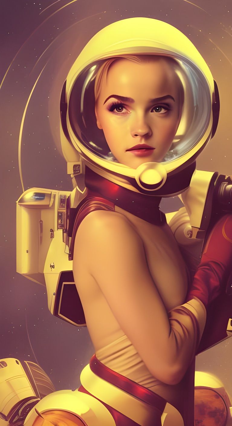 Space Commander Portrait in Art Nouveau Style