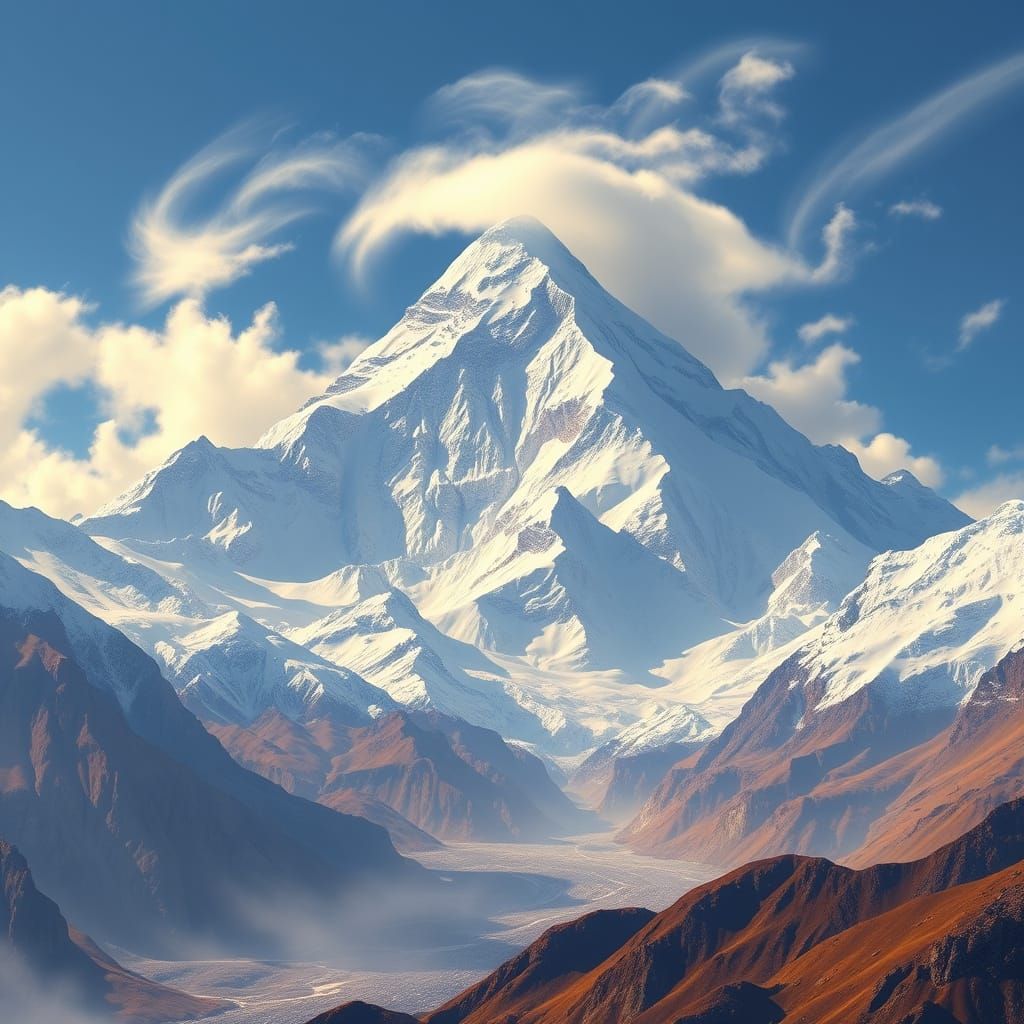 Majestic Himalayan Landscape in a Dramatic Artistic Style