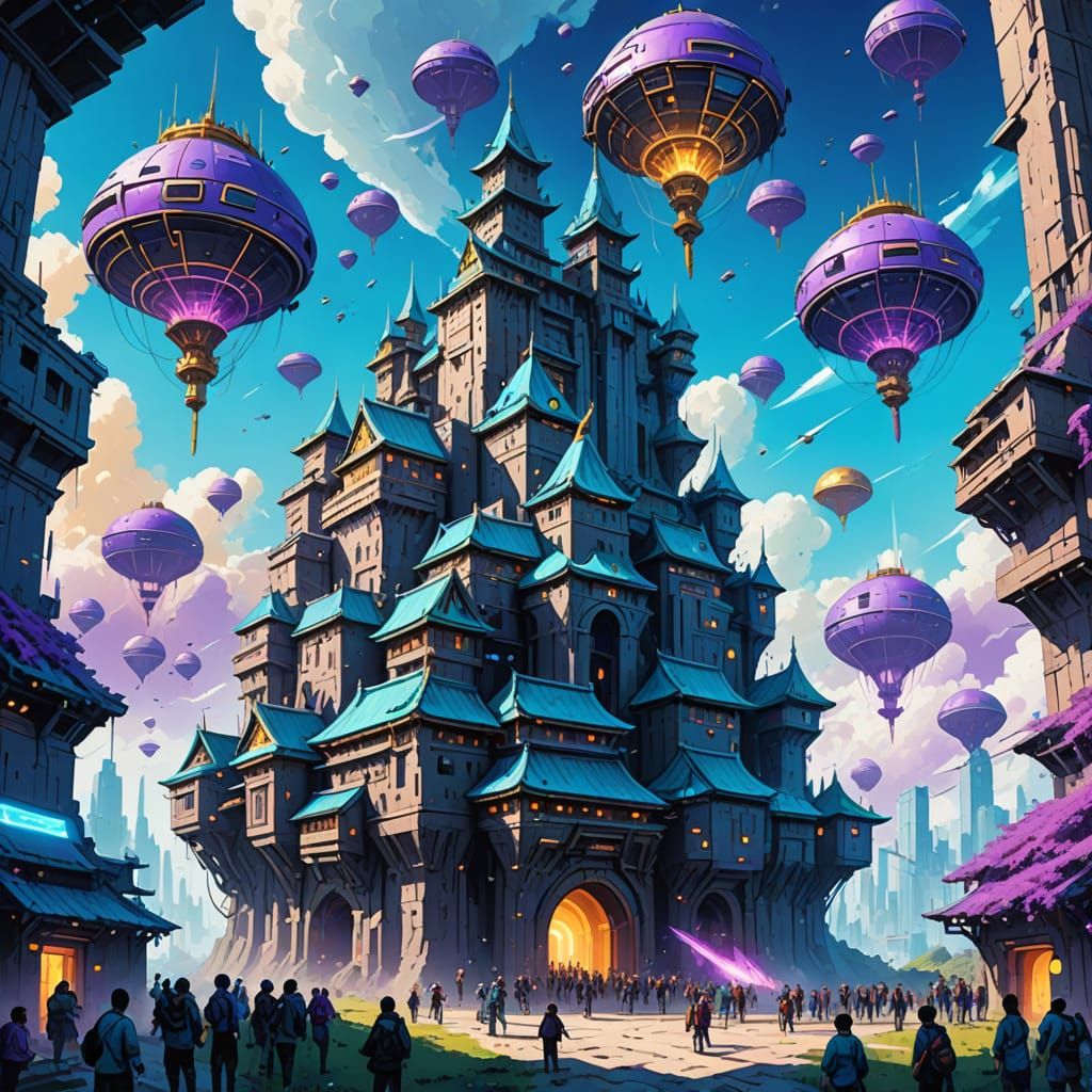 Feng Zhu Inspired Sky-Fortress Concept Art