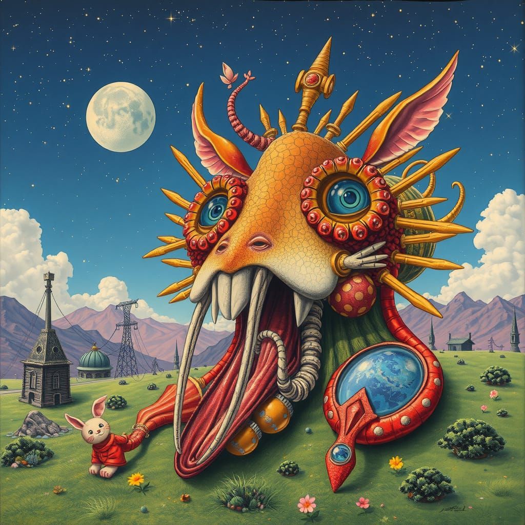 Psychedelic Kawaii Art in Surreal Avant-Garde Style