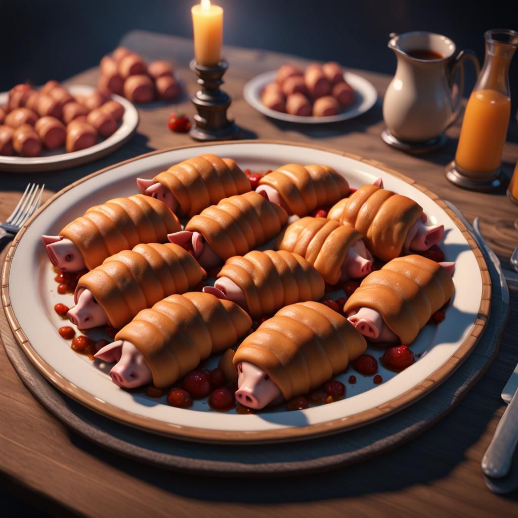 Pigs in a Blanket: 3D Game Cinematic Render