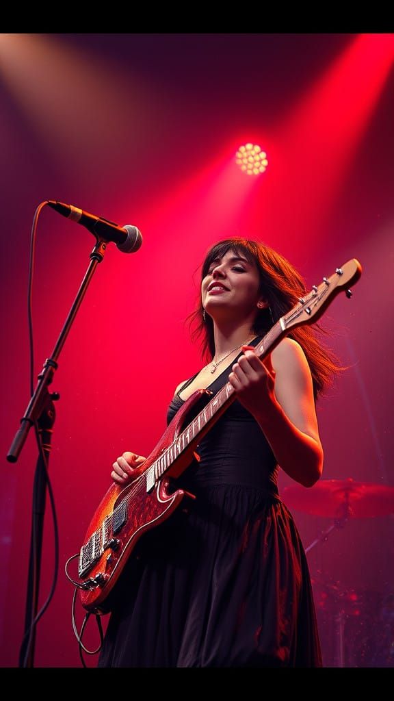 Amy Winehouse in Vibrant Concert Fantasy Scene