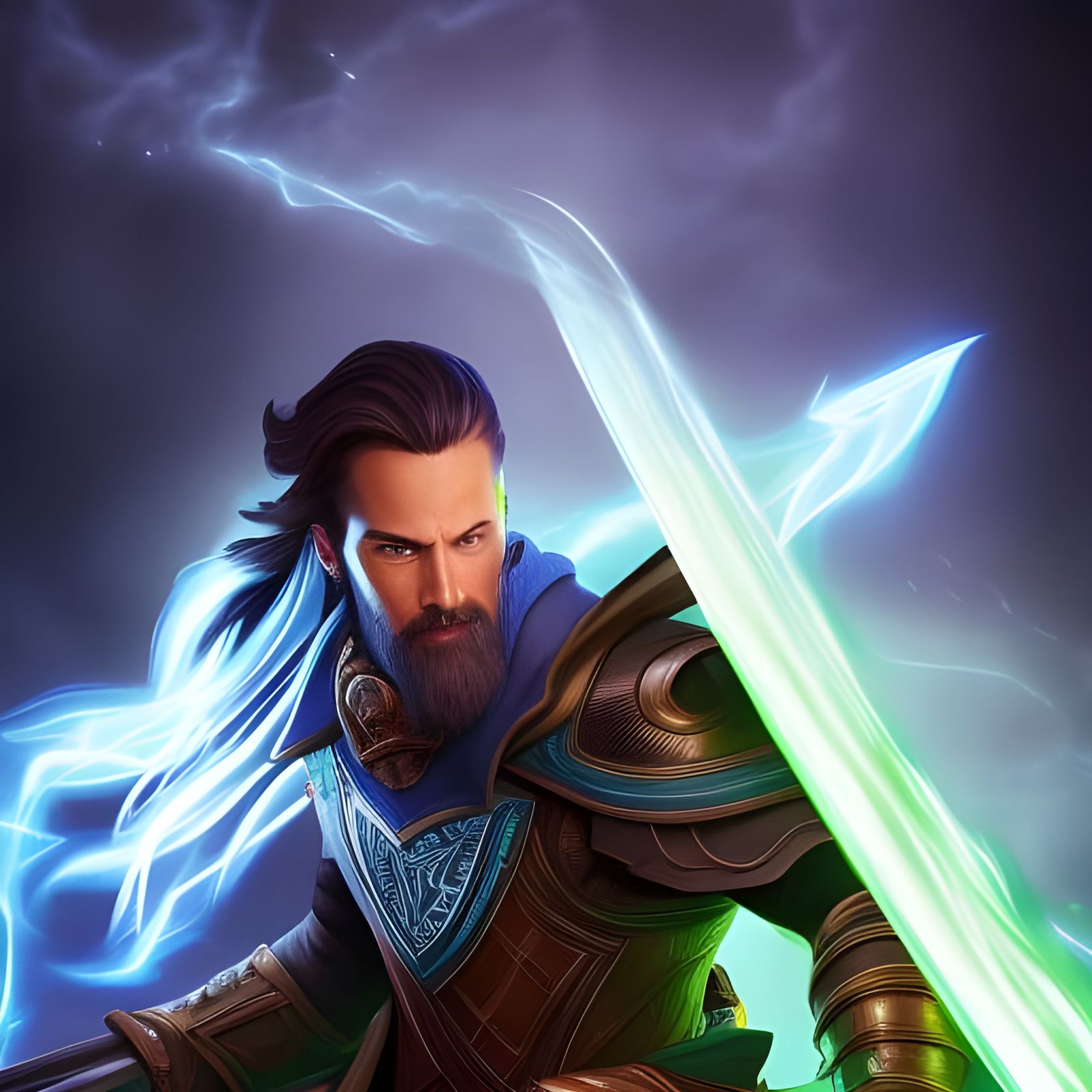 Wizard Surrounded by Flames, Digital Concept Art