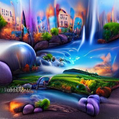 Magical Toon Landscape in Hyperrealistic 3D