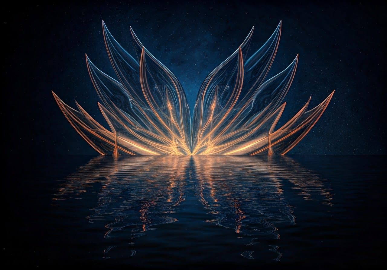 Glowwings Against an Inky-Blue Sky of Liquified Stars