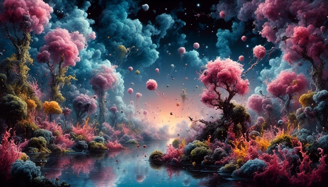 Celestial Garden Graffiti Art in Space