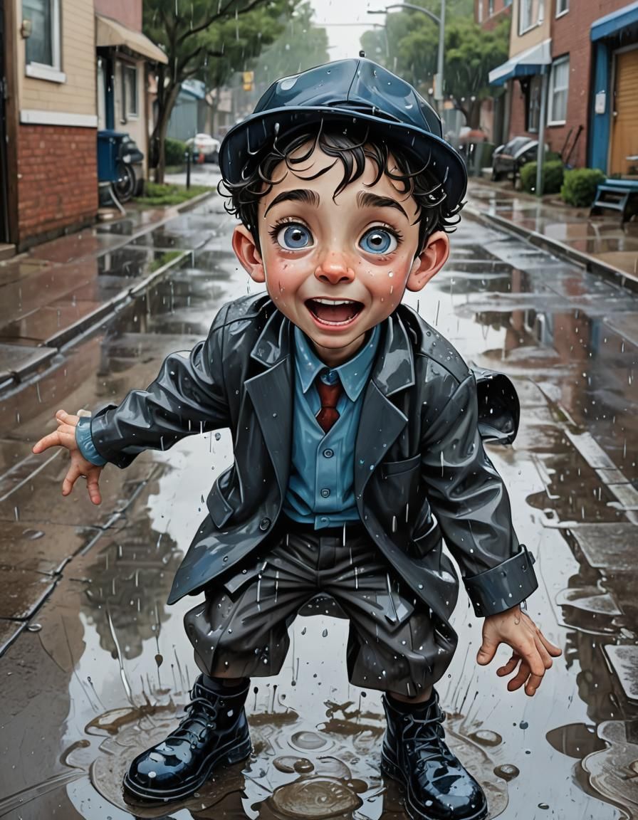 Smiling Jewish Boy in Comic Book Style