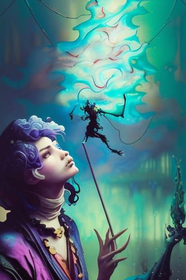 Chronicles of Prydain: Vaporwave Dark Haze Portrait