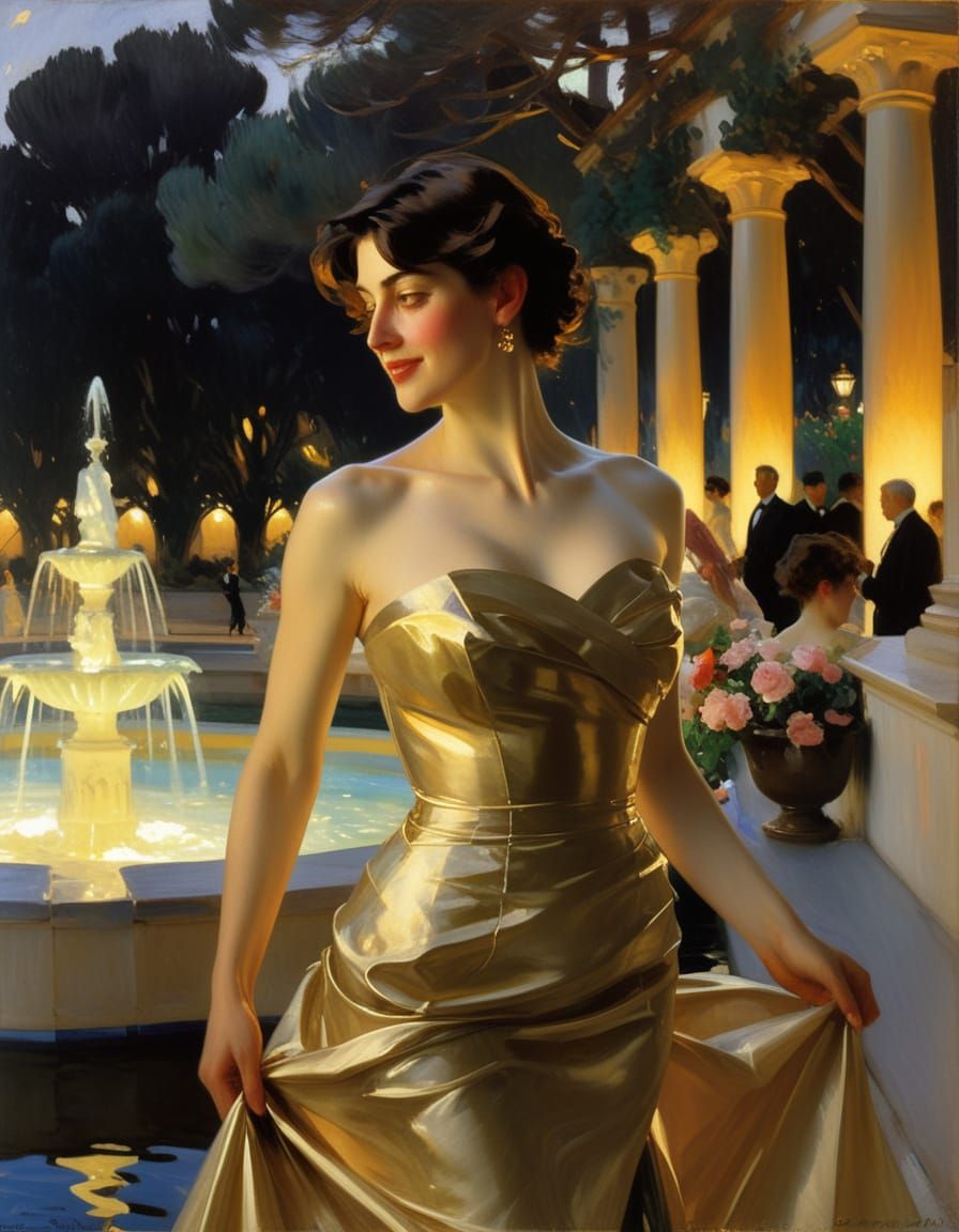 Ethereal Nighttime Ballerina in a Romantic Realist Masterpie...