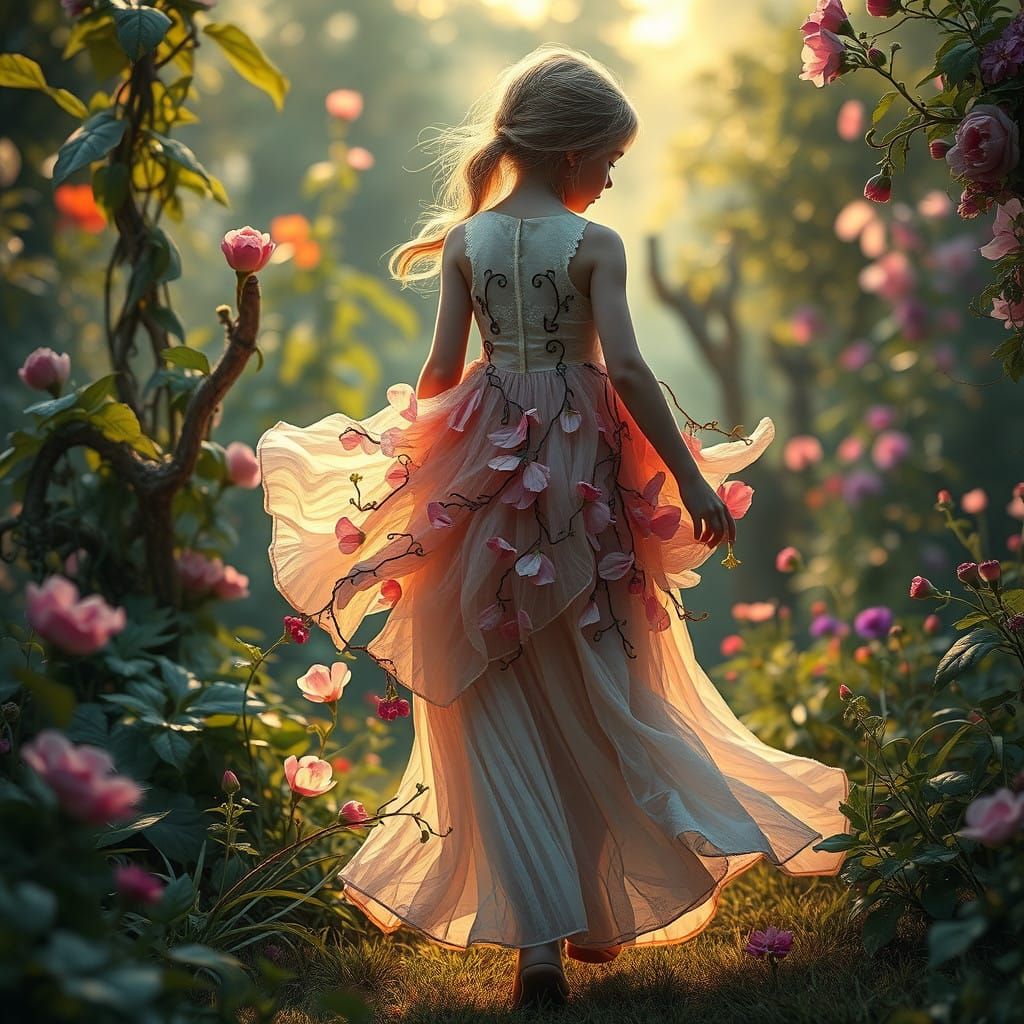 Ethereal Garden Goddess in Fantasy Concept Art Style